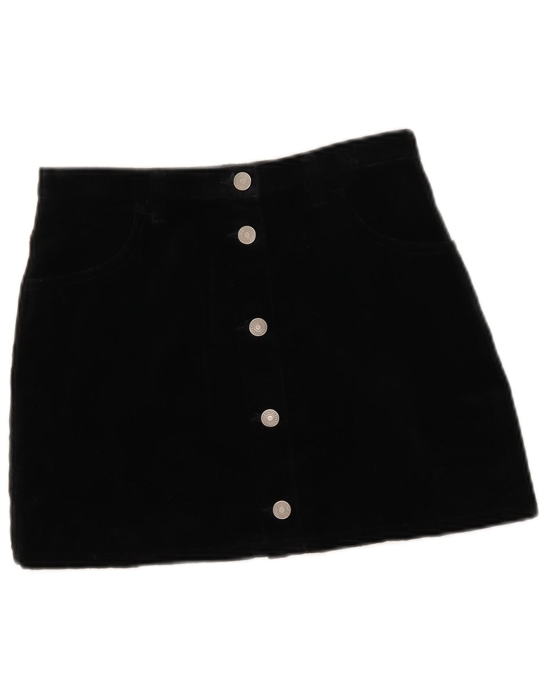 Sisley Damen Minirock IT 42 Medium W27 Schwarze Baumwolle