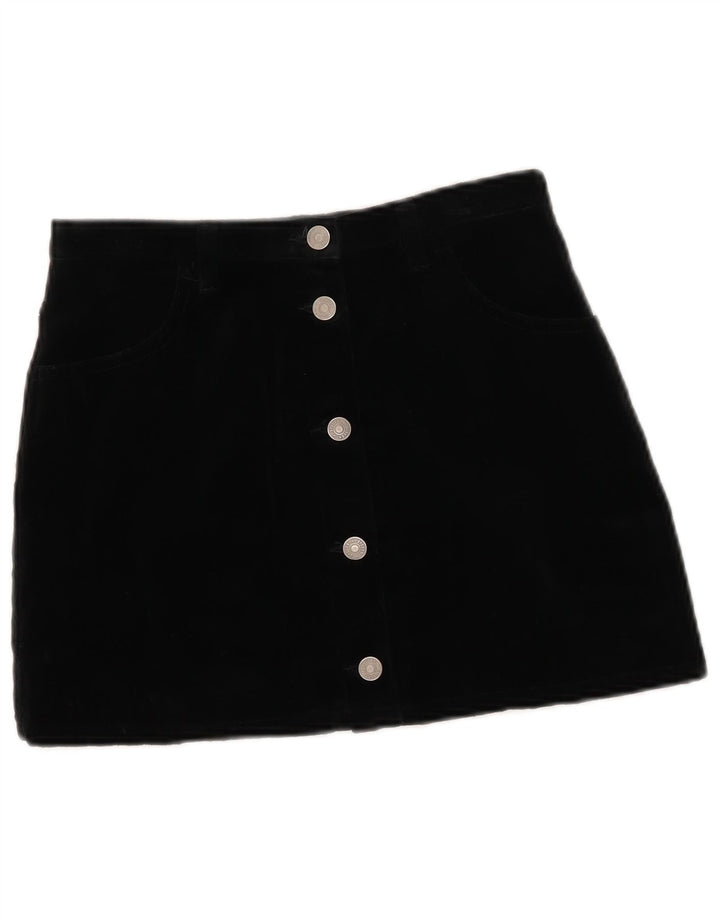 Sisley Damen Minirock IT 42 Medium W27 Schwarze Baumwolle