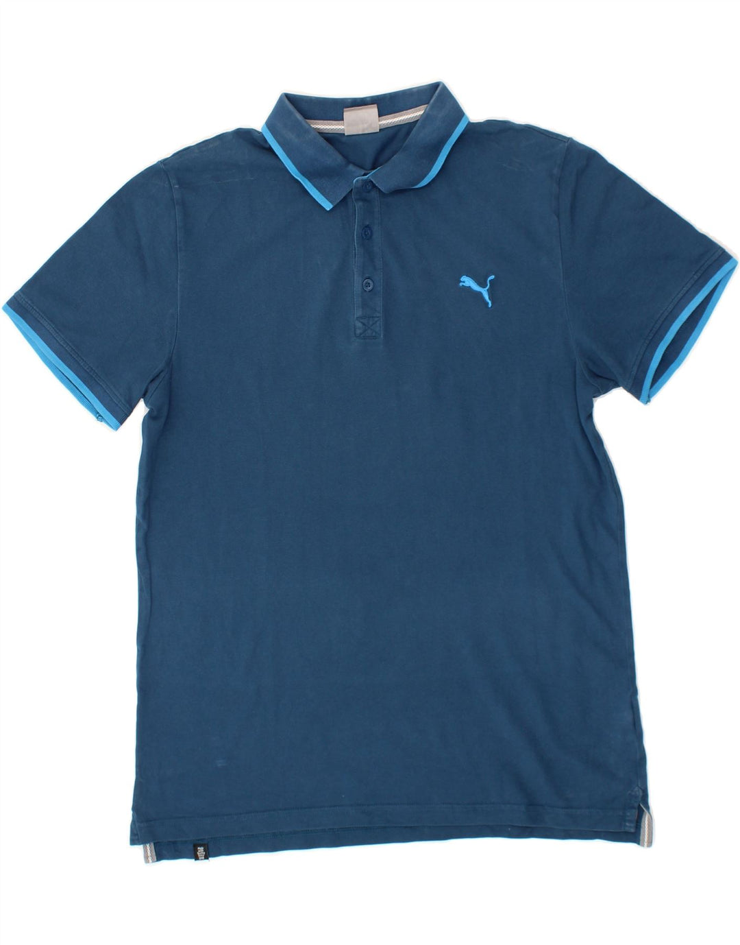 PUMA Mens Polo Shirt Large Blue Cotton Vintage Puma and Second-Hand Puma from Messina Hembry 