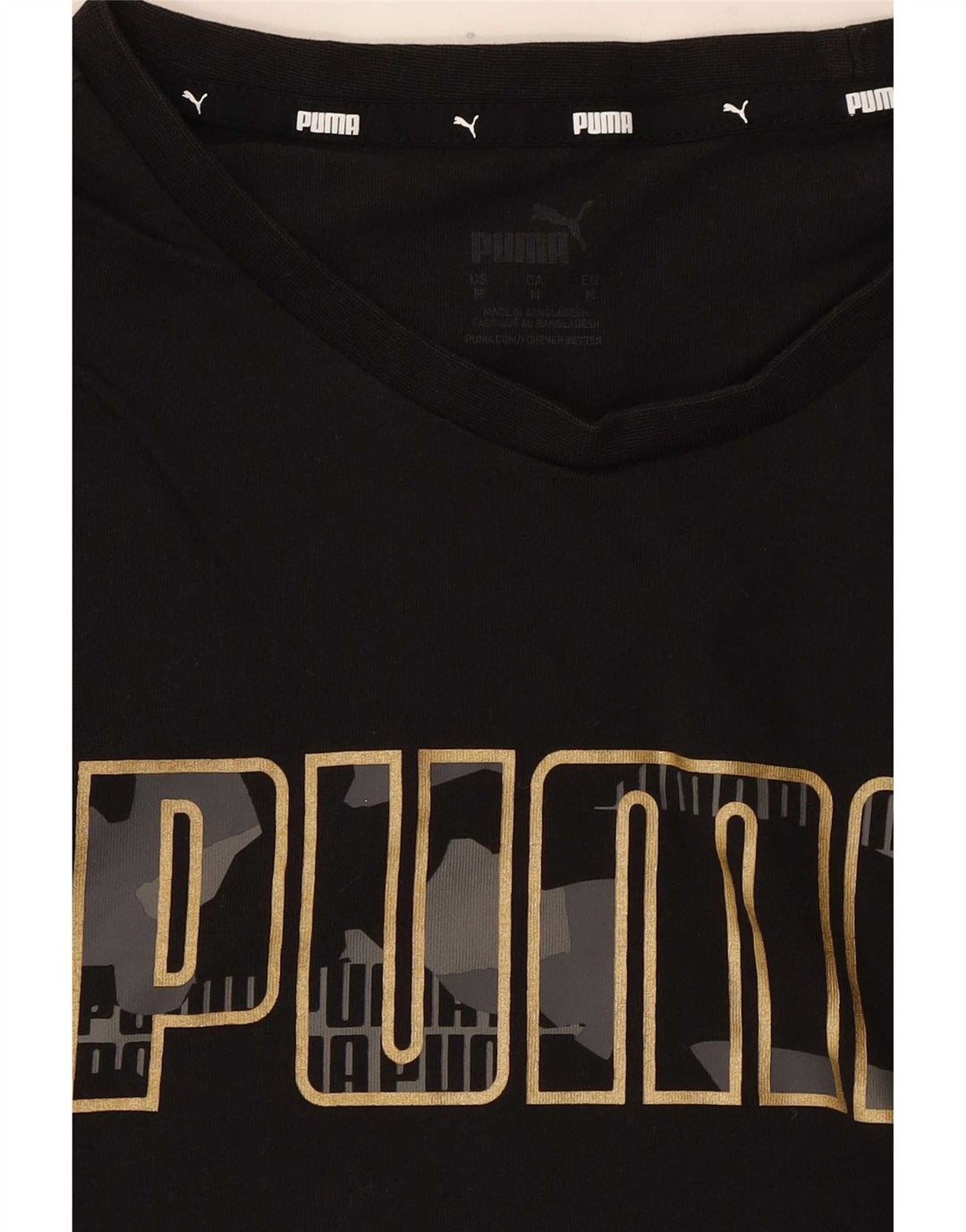 Puma Damen Graphic T-Shirt Top UK 14 Medium Schwarz