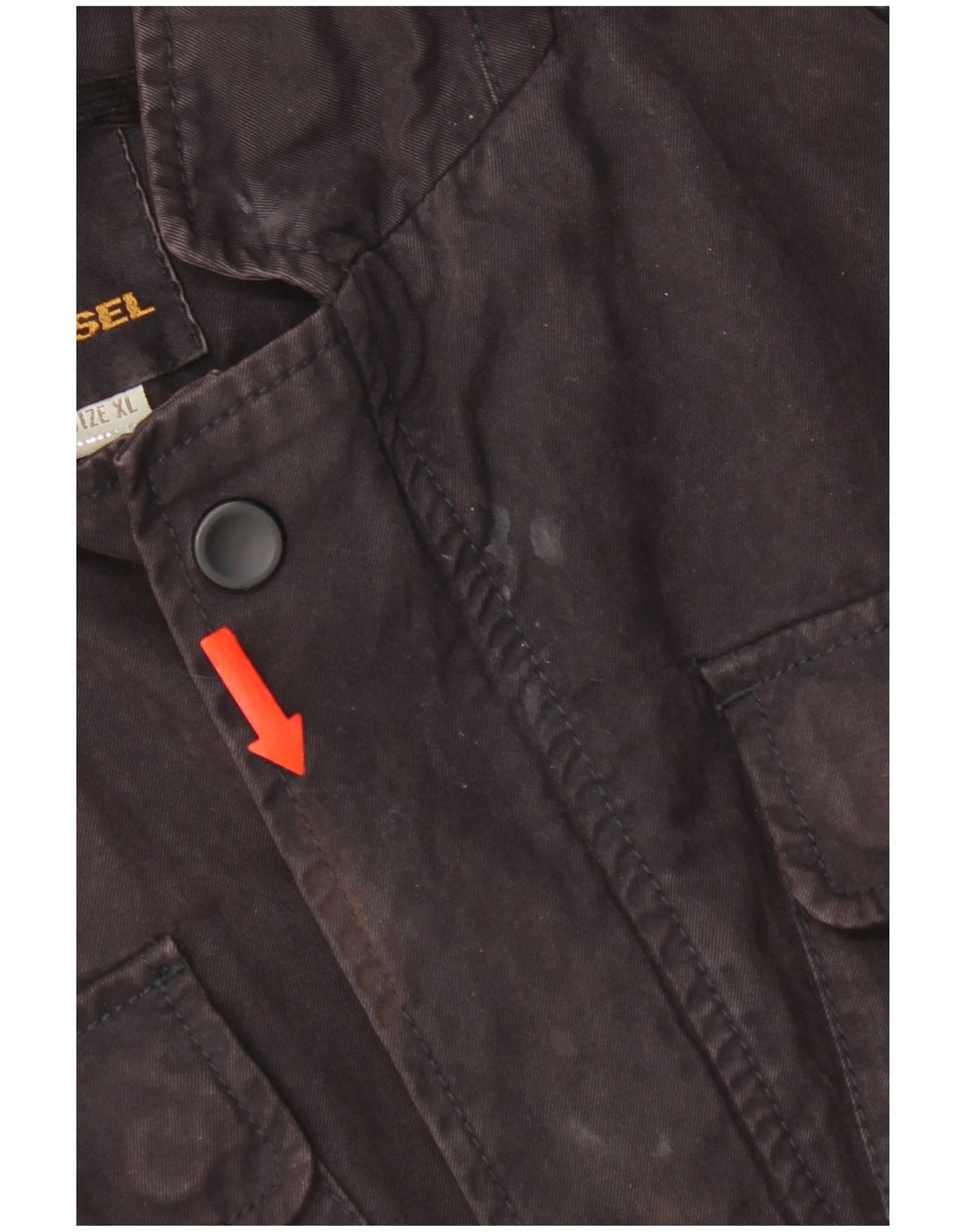 Diesel Damen Utility-Jacke UK 18 XL Schwarz Baumwolle