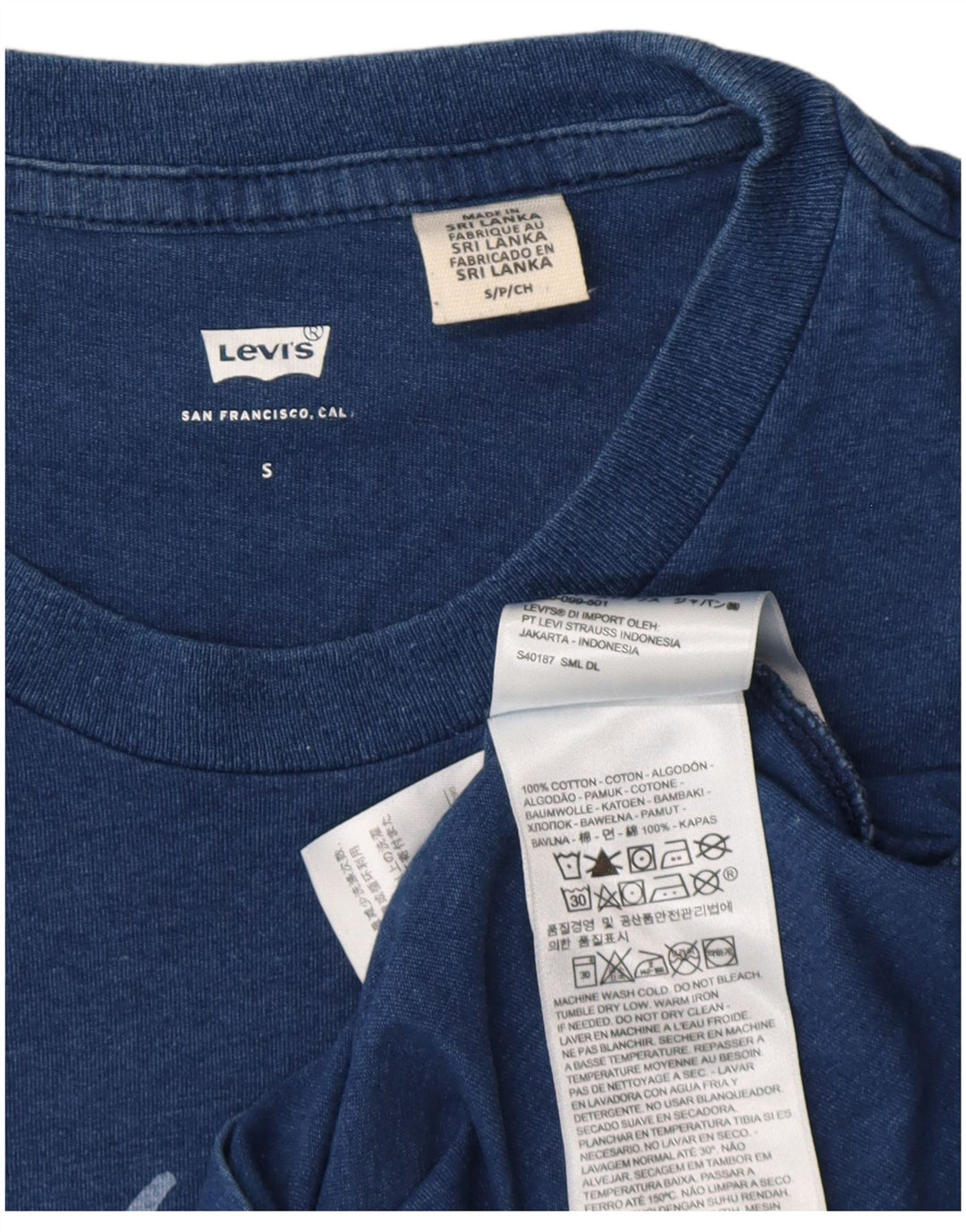 Levi's Herren-T-Shirt mit Grafik, Größe S, Blau, Baumwolle