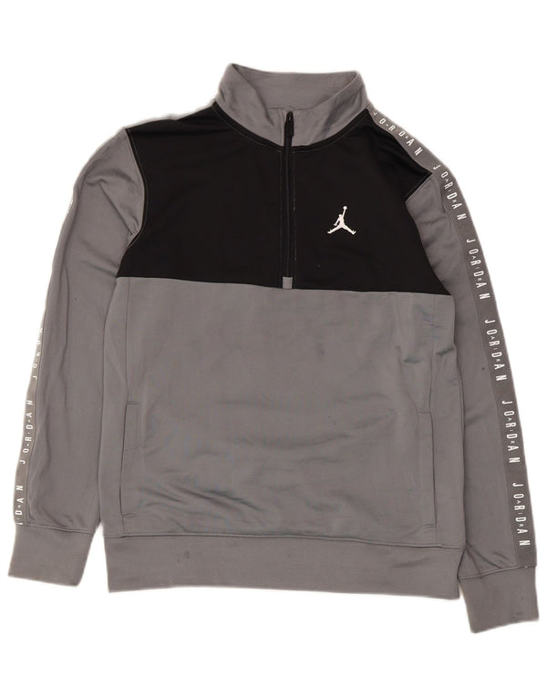 Jordan Jungen-Sweatshirt mit Grafik, 12–13 Jahre, Größe L, Grau, Farbblock
