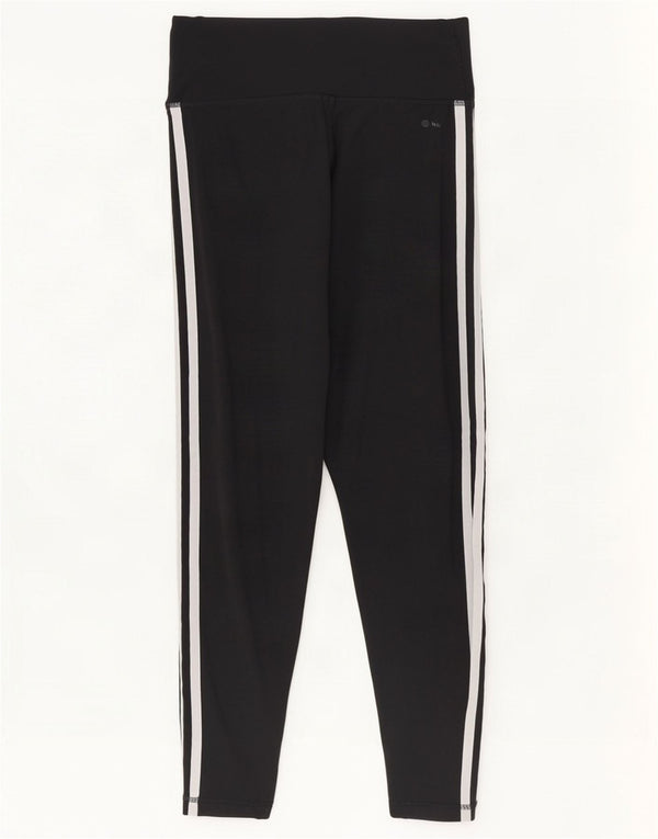Adidas Damen Tight Fit Crop Leggings UK 12/14 Medium Schwarz Polyester