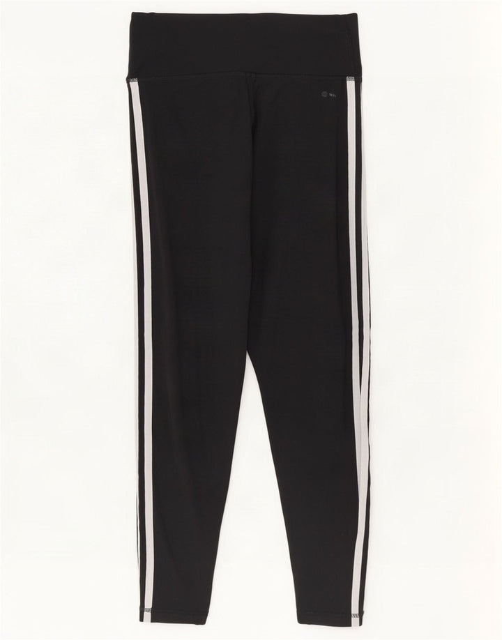 Adidas Damen Tight Fit Crop Leggings UK 12/14 Medium Schwarz Polyester