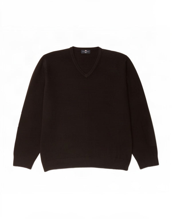 Marks & Spencer Herren Blue Harbor V-Ausschnitt Pullover Pullover XL Schwarz Acryl
