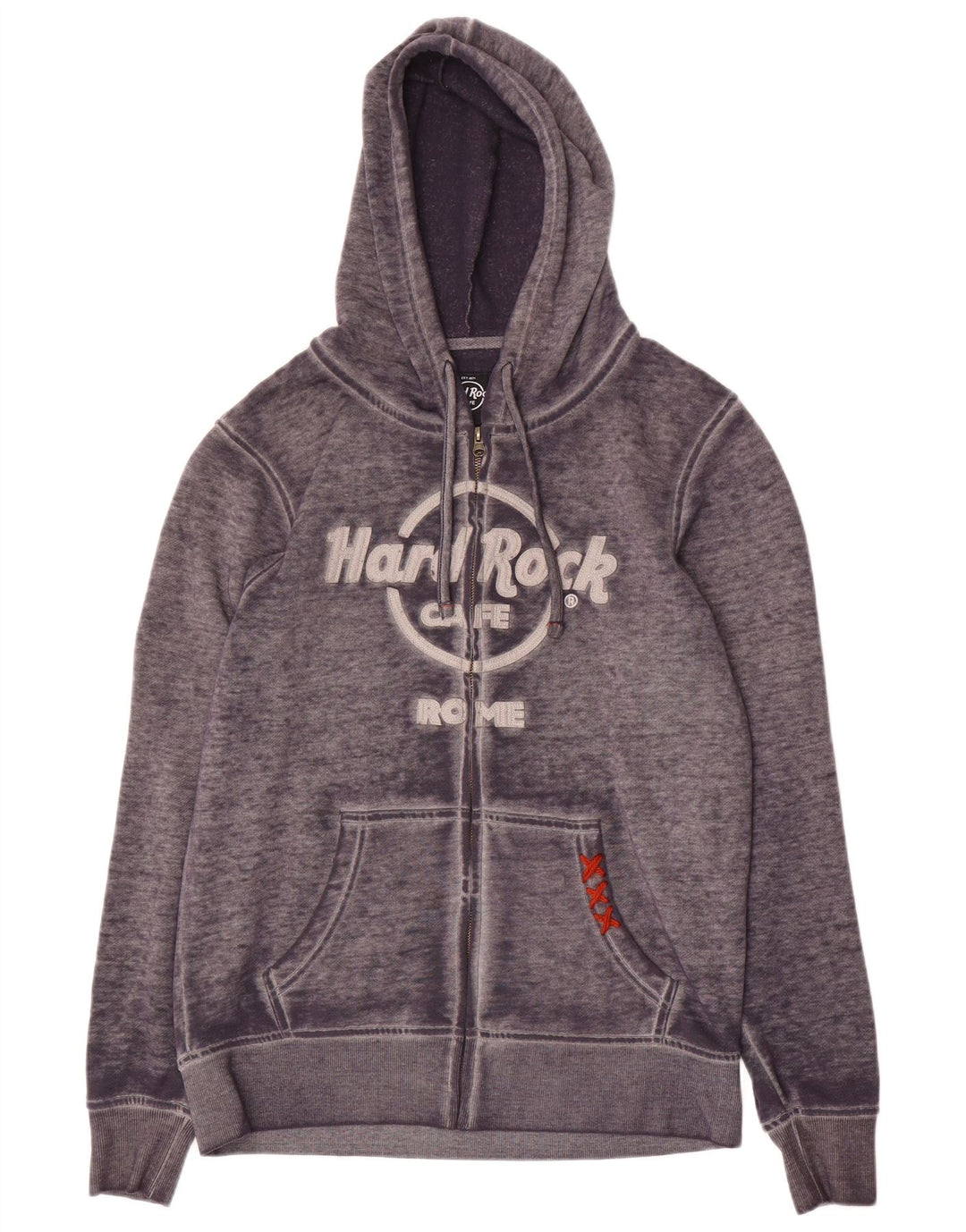 Hard Rock Cafe Herren Rome Graphic Kapuzenpullover mit Reißverschluss, Mittelgrau meliert