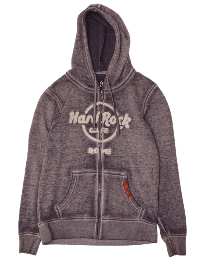 Hard Rock Cafe Herren Rome Graphic Kapuzenpullover mit Reißverschluss, Mittelgrau meliert