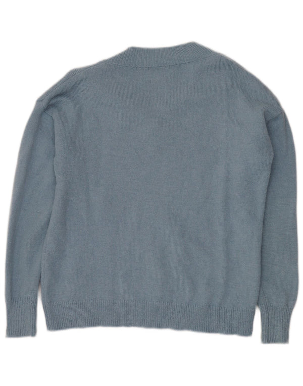 Massimo Dutti Herren-Pullover mit V-Ausschnitt, Größe S, Blau