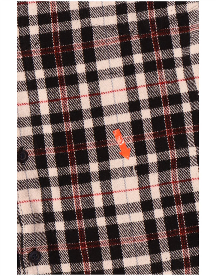 Jack Wills Herren kariertes Flanellhemd mit klassischer Passform XL, schwarz kariert, Baumwolle