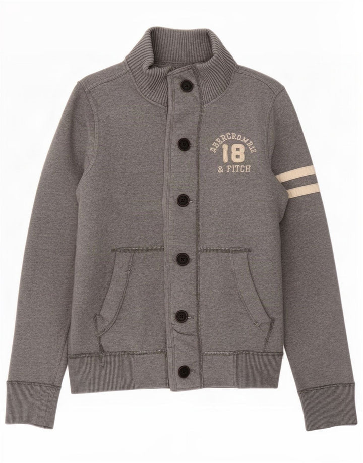 Abercrombie & Fitch Herren-Trainingsanzugoberteil, Jacke, Größe L, Grau, Baumwolle