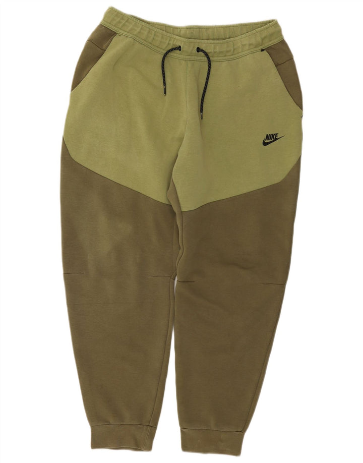 NIKE Herren-Trainingshose, Jogginghose, groß, Khaki, Colourblock-Baumwolle