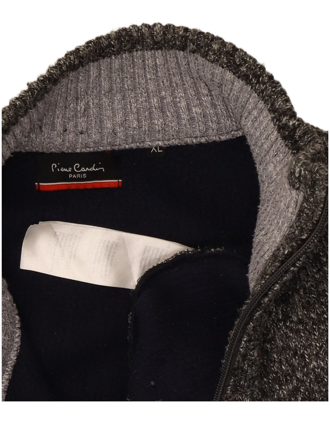 Pierre Cardin Herren-Pullover mit Reißverschluss, XL, grau gestreift, Polyester