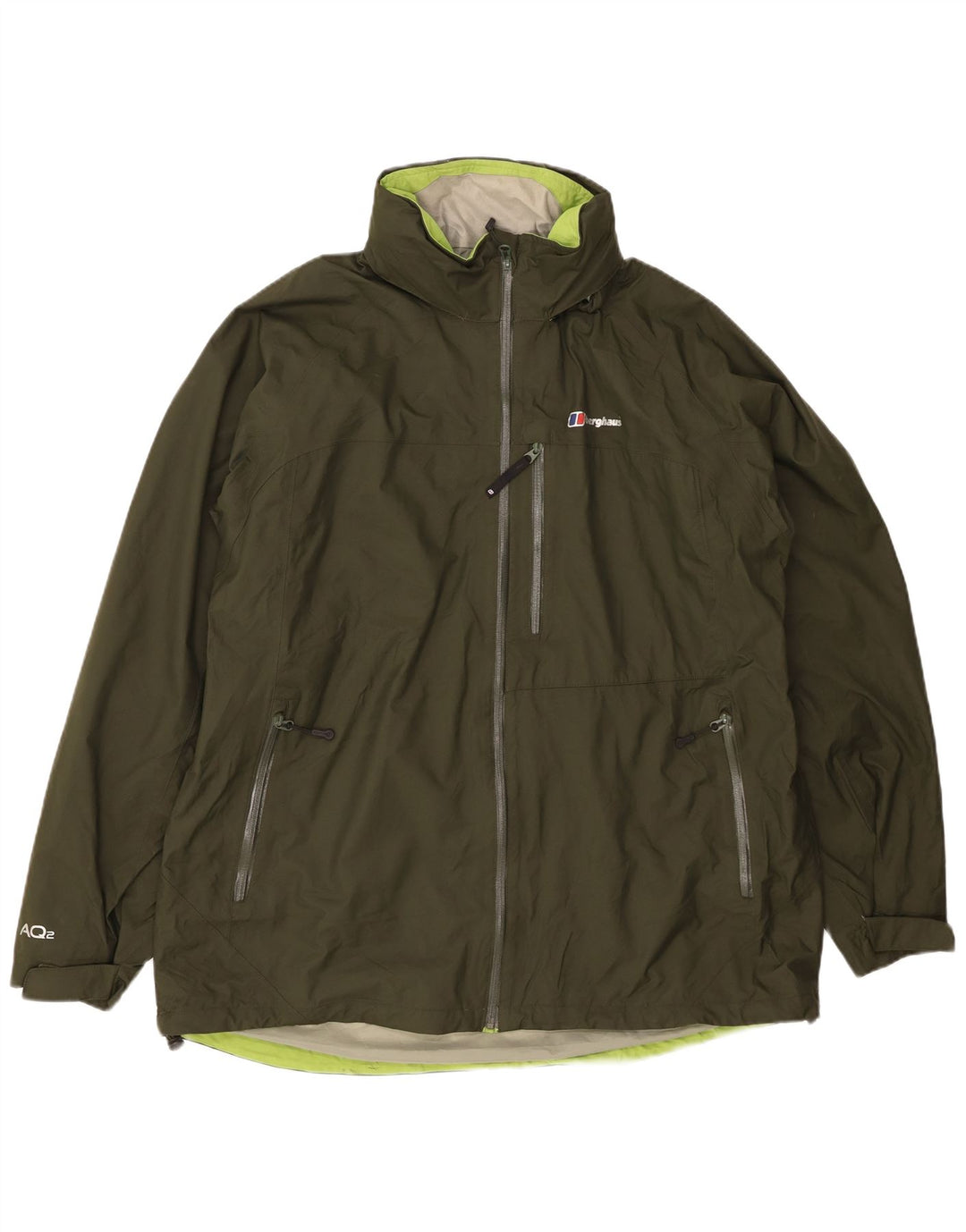 BERGHAUS Herren Regenjacke mit Kapuze UK 44 2XL Khaki Nylon
