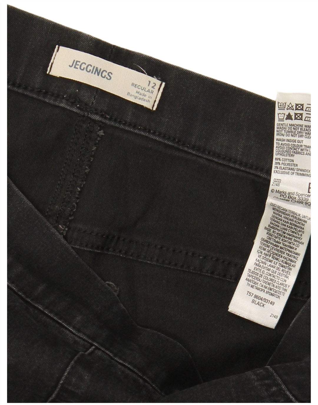 Marks & Spencer Damen Jegging-Jeans mit normaler Passform, UK 12, M, W30, L28, Schwarz