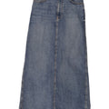 Zara Damen Midi-Jeansrock, Größe S, W26, Blau, Baumwolle