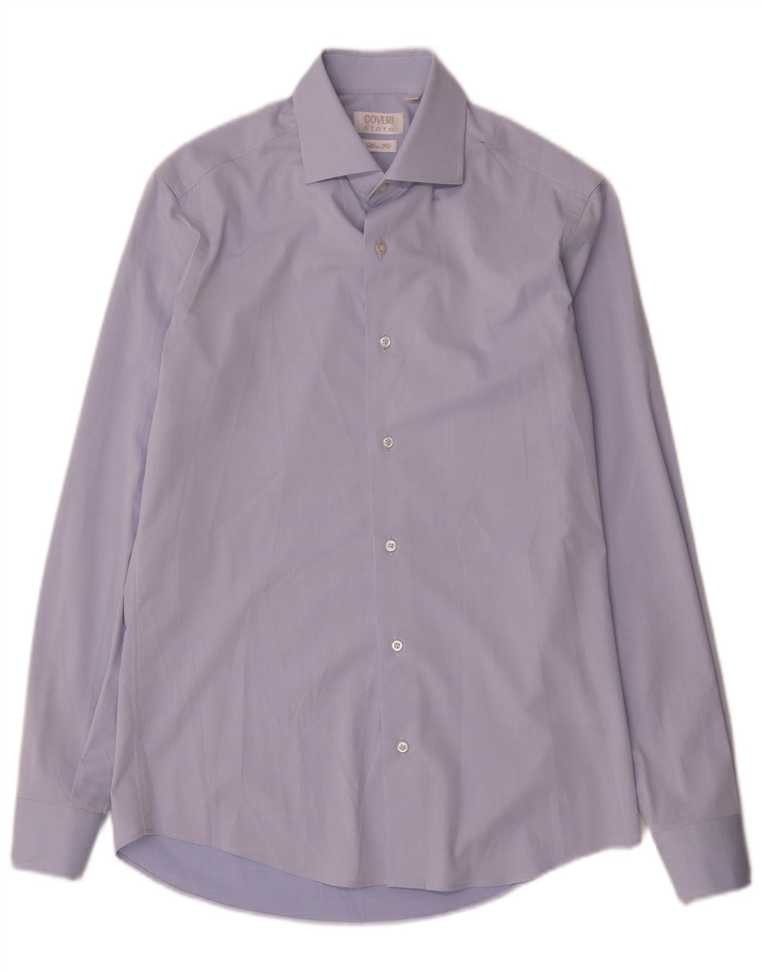 Coveri Slim-Fit-Hemd für Herren, Größe 38 15, mittelblaue Mikrofasern