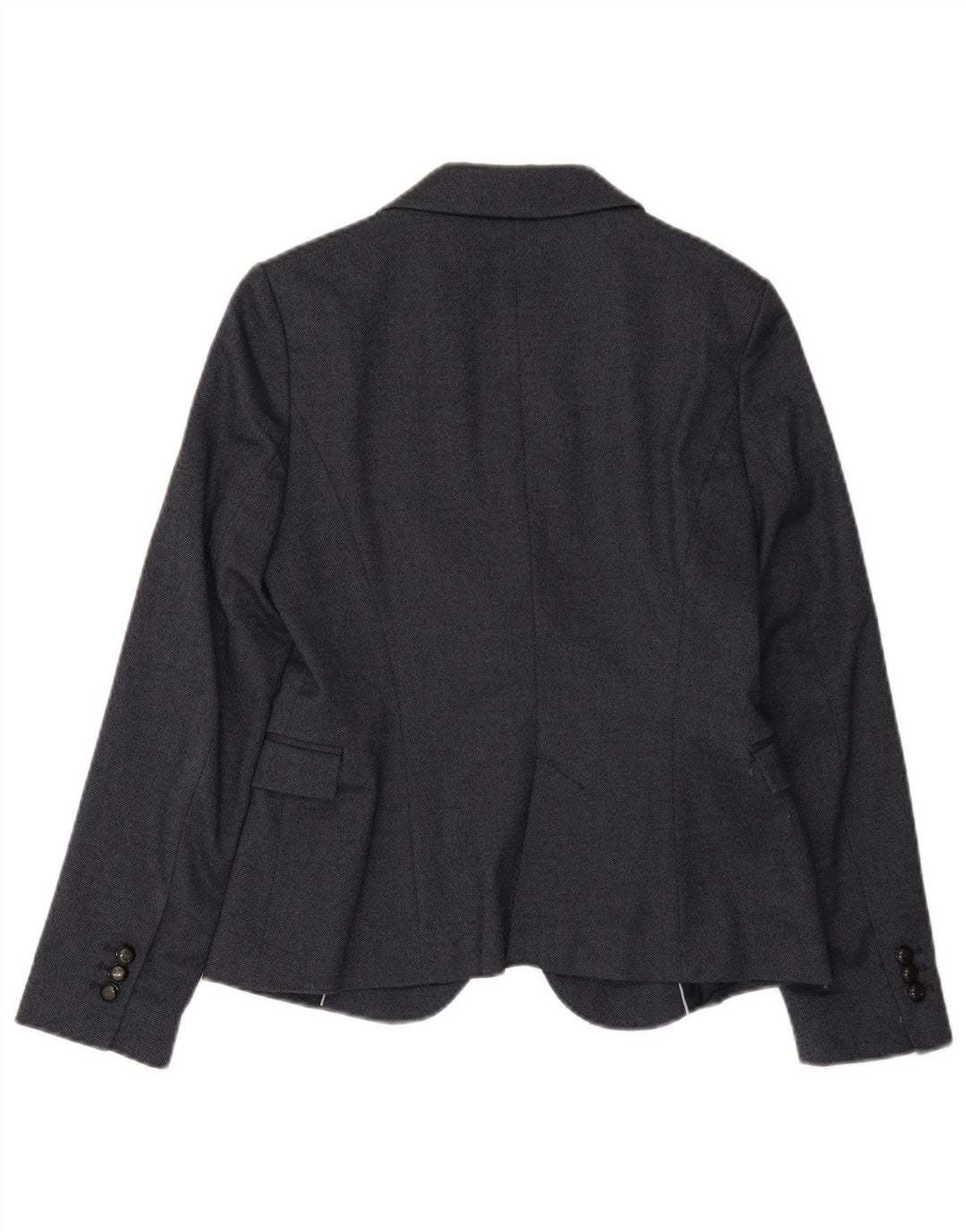 Zara Damen 1-Knopf-Blazerjacke UK 12 Mittelmarineblaues Polyester