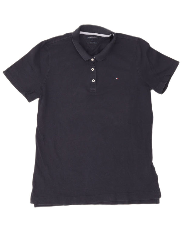Tommy Hilfiger Womens Classic Fit Polo Shirt UK 16 Large Navy Blue Cotton