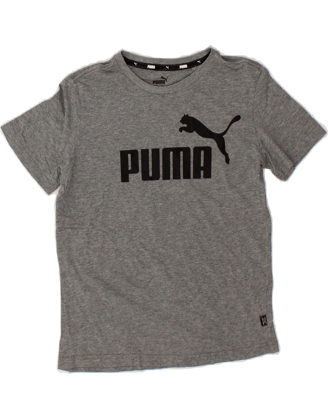 PUMA Boys Graphic T-Shirt Top 11-12 Years Grey Flecked Vintage Puma and Second-Hand Puma from Messina Hembry 