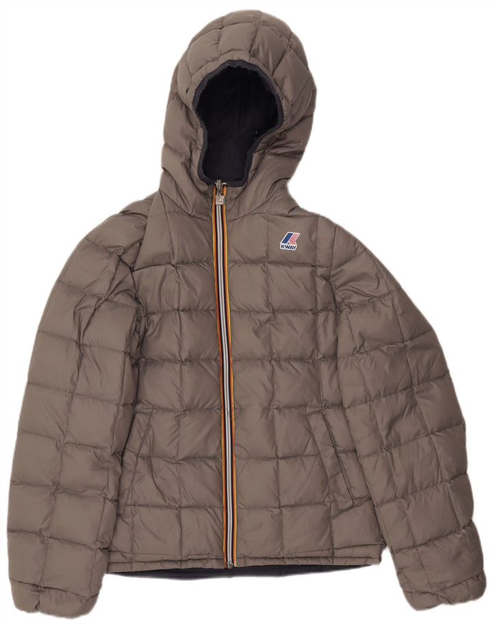 K-Way Herren-Jacke mit Kapuze, wendbar, wattiert, UK 38, mittelmarineblau, Polyamid