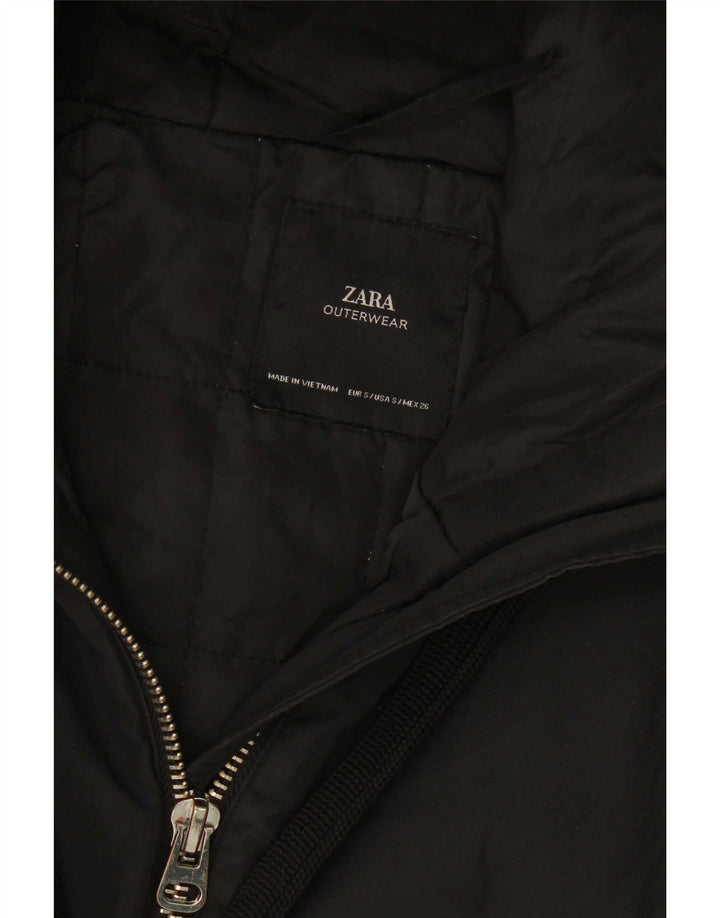 Zara Damen-Kapuzenjacke, übergroß, wattiert, Gr. 10, Größe S, Schwarz
