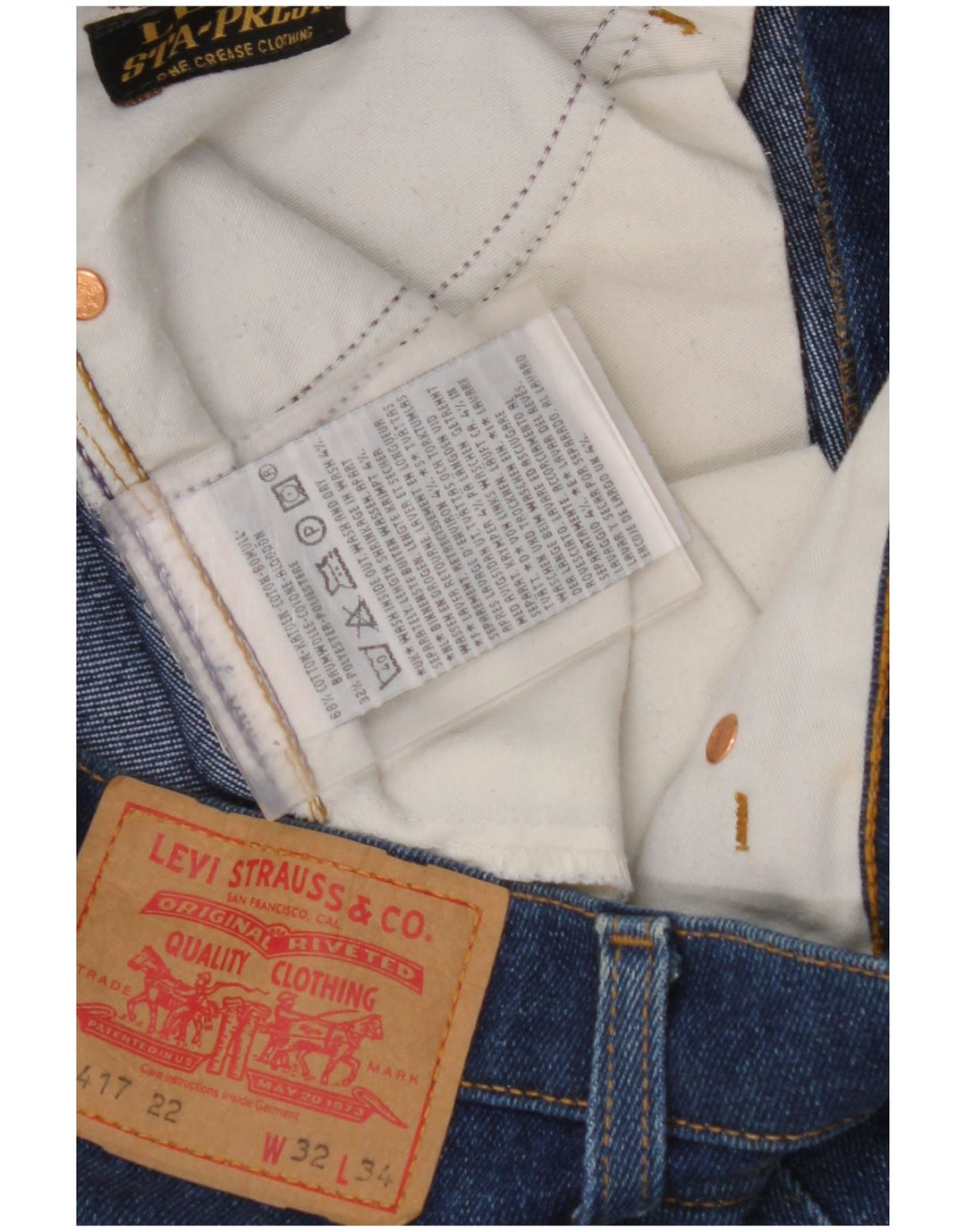 LEVI'S Herren 417 Bootcut Jeans W32 L34 Blaue Baumwolle