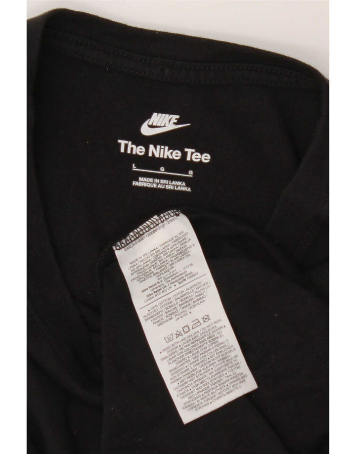 Nike Herren T-Shirt Top Large Schwarz Baumwolle