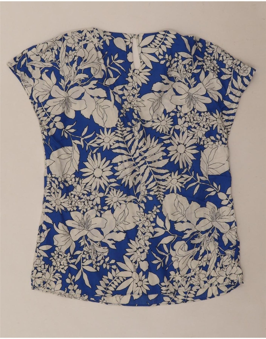 BODEN Damen-Blusenoberteil, Gr. 8, klein, Viskose mit blauem Blumenmuster