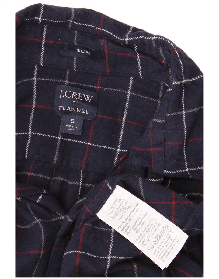 J. CREW Slim-Fit-Flanellhemd für Herren, klein, marineblau, kariert, Baumwolle