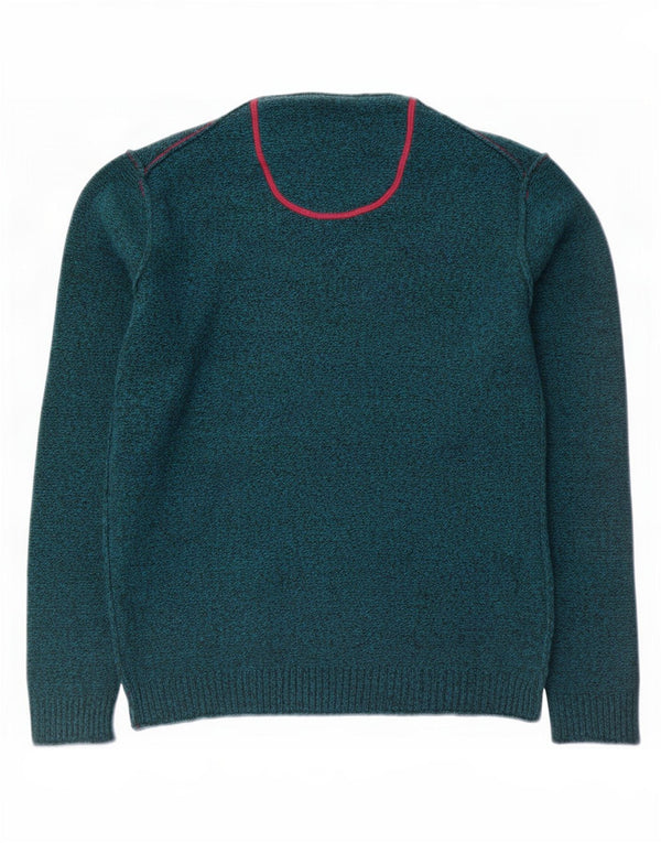 White Stuff Womens V-Neck Jumper Sweater UK 16 Large Green Flecked Wool