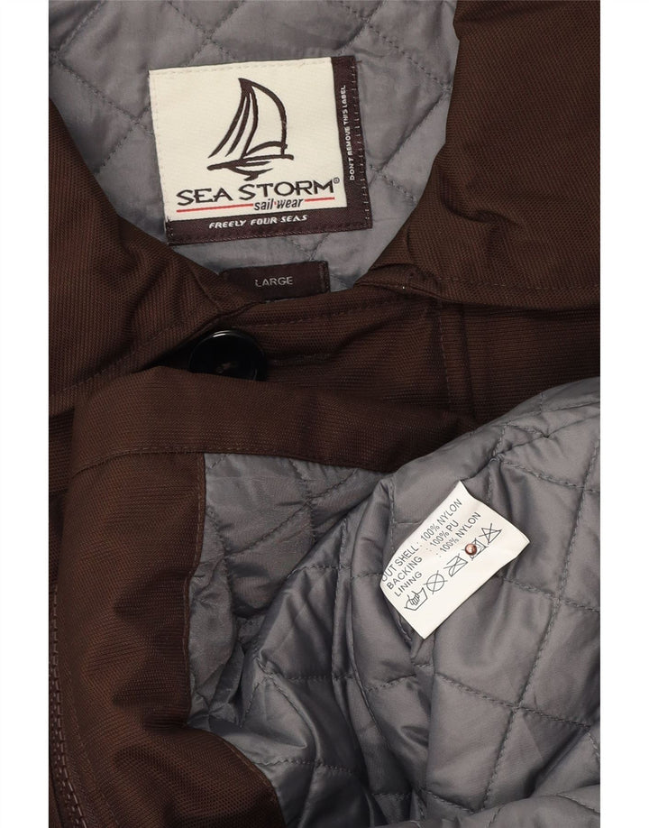 Sea Storm Herren-Windbreaker-Jacke, UK 40, großes braunes Nylon