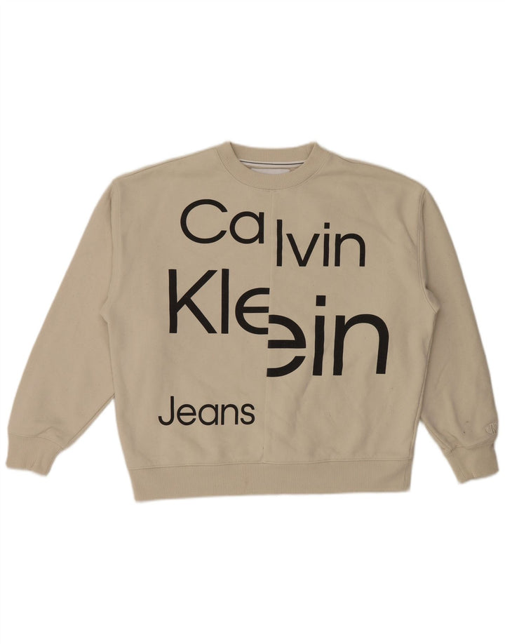 Calvin Klein Jeans Herren-Sweatshirt mit Grafik, mittelweiße Baumwolle