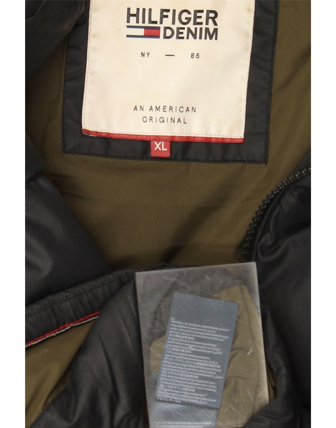 TOMMY HILFIGER Herren-Jacke mit Kapuze, gepolstert, UK 42, XL, Schwarz, Polyester