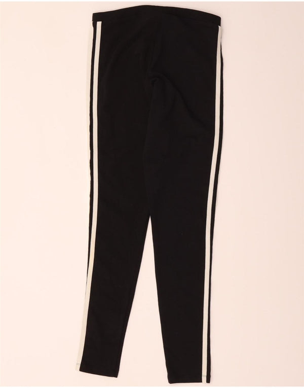 Adidas Damen Leggings UK 10 Small Schwarz Baumwolle