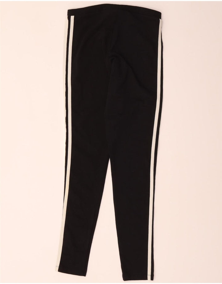 Adidas Damen Leggings UK 10 Small Schwarz Baumwolle