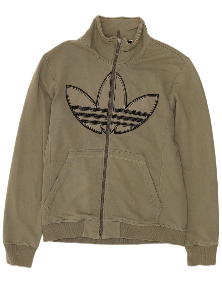 ADIDAS Damen Grafik-Trainingsanzug-Top-Jacke, UK 16, Größe L, Khaki