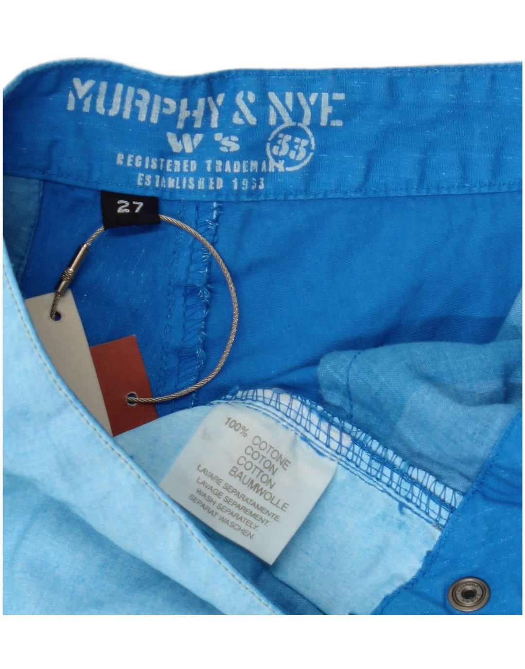 MURPHY & NYE Gerade Chino-Hose für Damen, W27, L27, Blau, Baumwolle