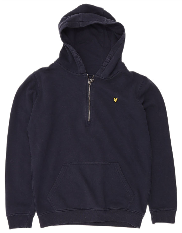 LYLE & SCOTT Kapuzenpullover mit Reißverschluss für Jungen, 12–13 Jahre, marineblaue Baumwolle