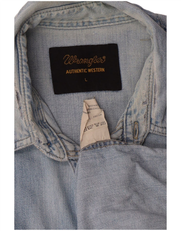 WRANGLER Herren-Jeanshemd, große blaue Baumwolle