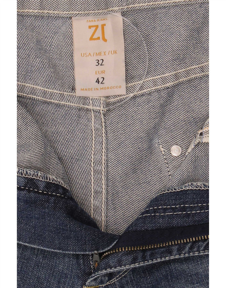 Zara Herren Jeansshorts EU 42 Large W32 Marineblau