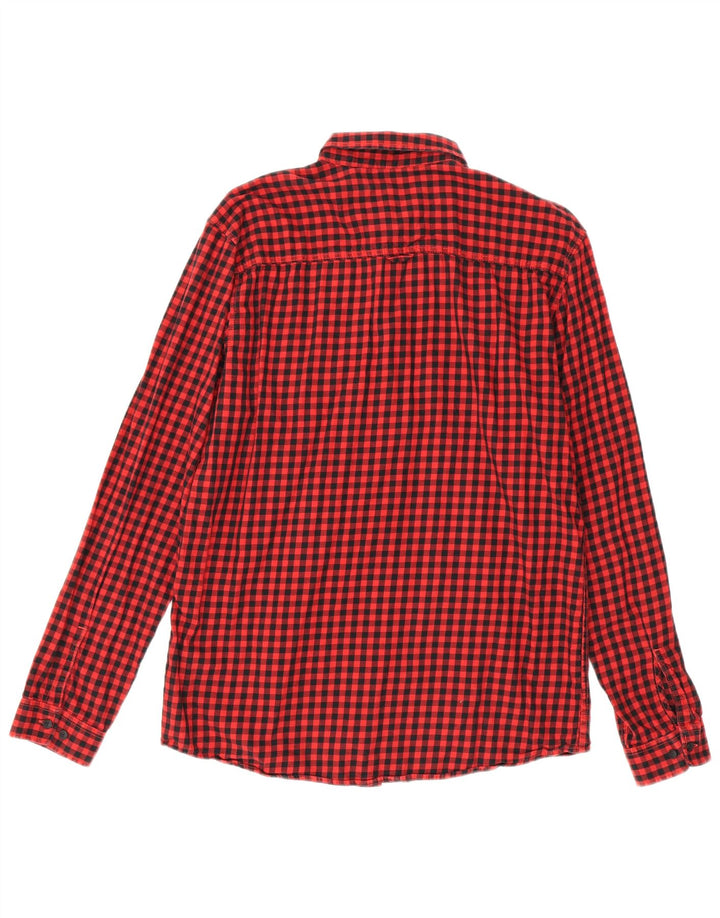Jack & Jones Herrenhemd XL aus roter Gingham-Baumwolle