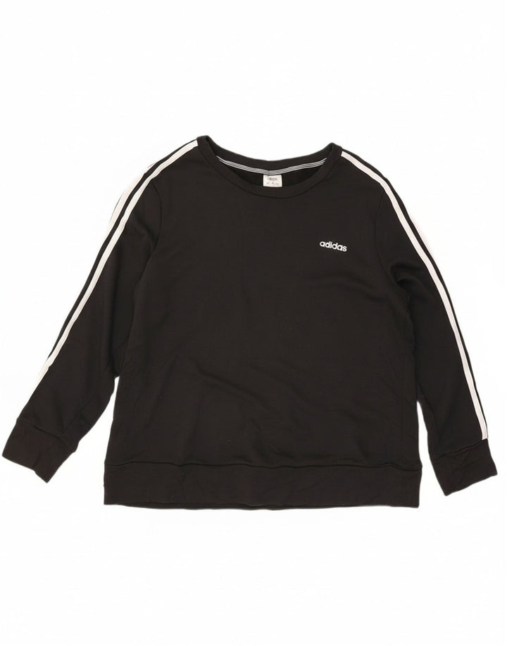Adidas Damen Climalite Sweatshirt Pullover UK 20/22 XL Schwarz Polyester