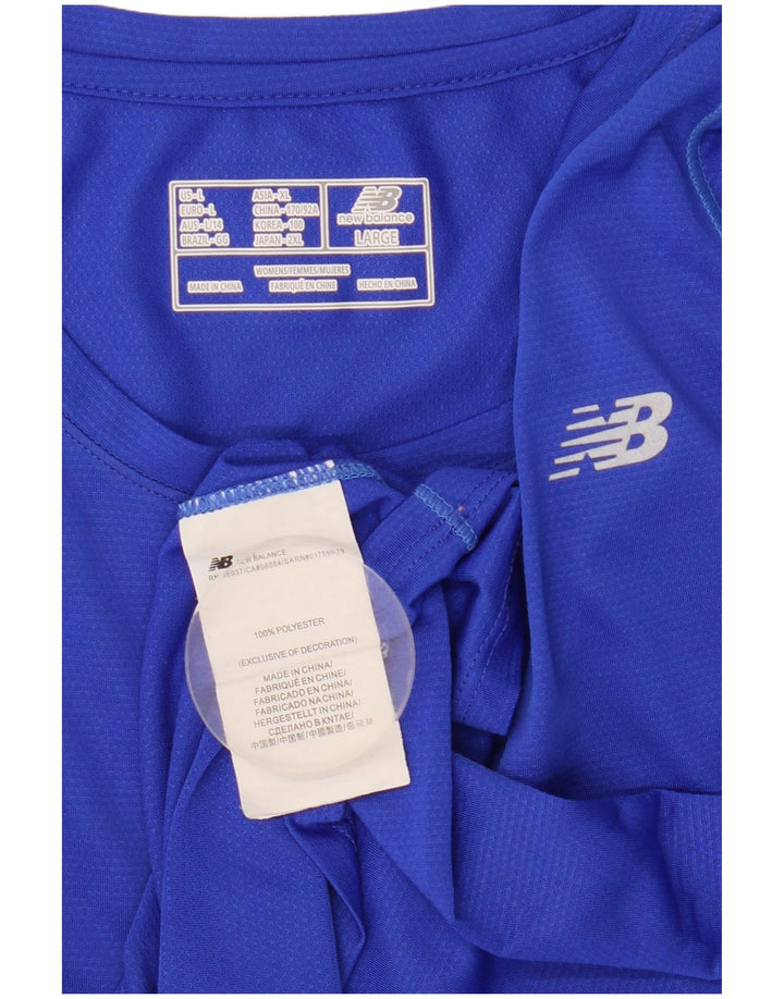 New Balance Damen Top Langarm UK 14 Large Blau Polyester