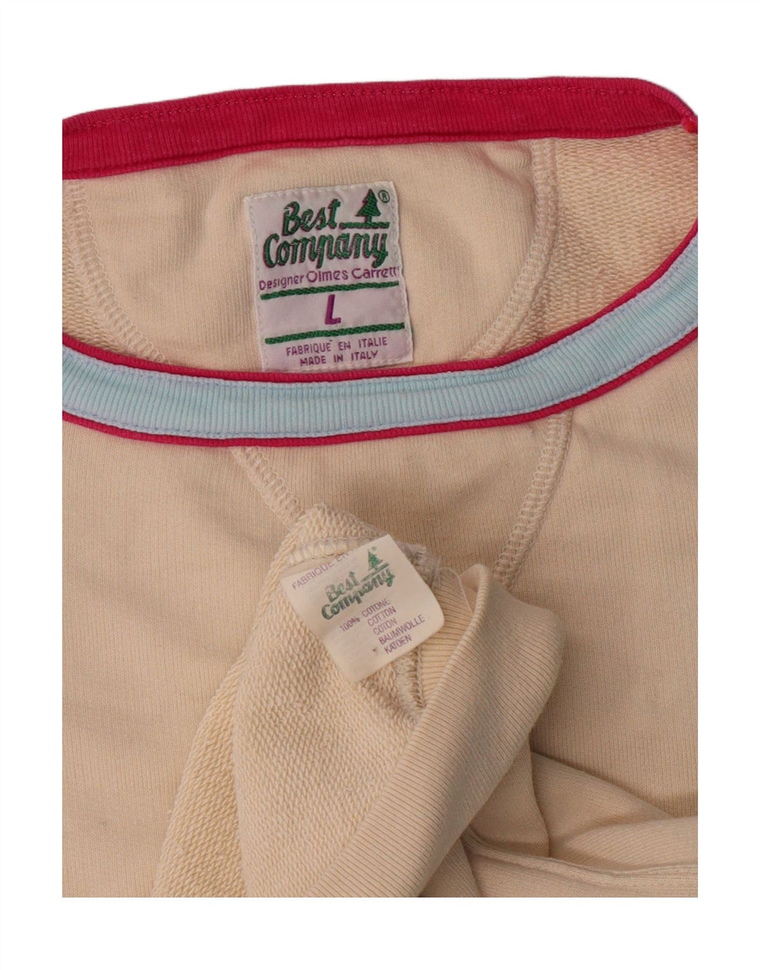 Best Company Herren-Sweatshirt mit Grafik, kurzärmelig, groß, beige, Baumwolle