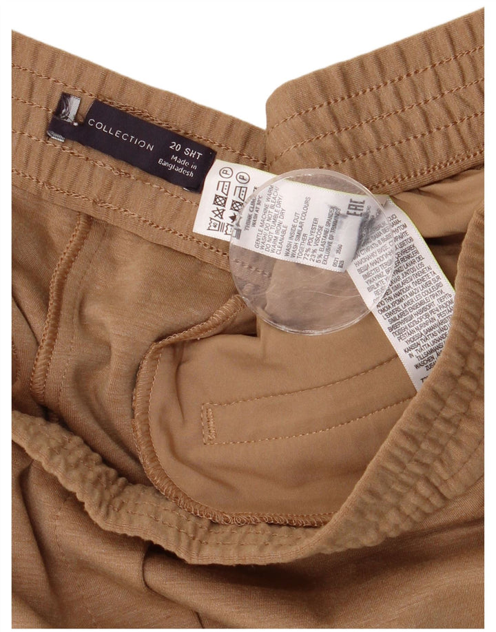 Marks & Spencer Damen-Hose, kurz geschnitten, UK 20, 2XL, W40, L25, Beige, Polyester