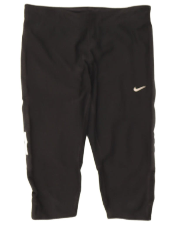 Nike Damen Dri Fit Capri Leggings UK 12 Medium Schwarz