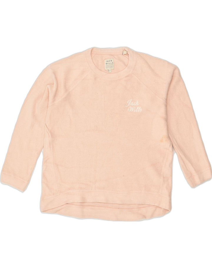 JACK WILLS Womens Oversized Fleece Jumper UK 10 Small Beige | Vintage Jack Wills | Thrift | Second-Hand Jack Wills | Used Clothing | Messina Hembry 