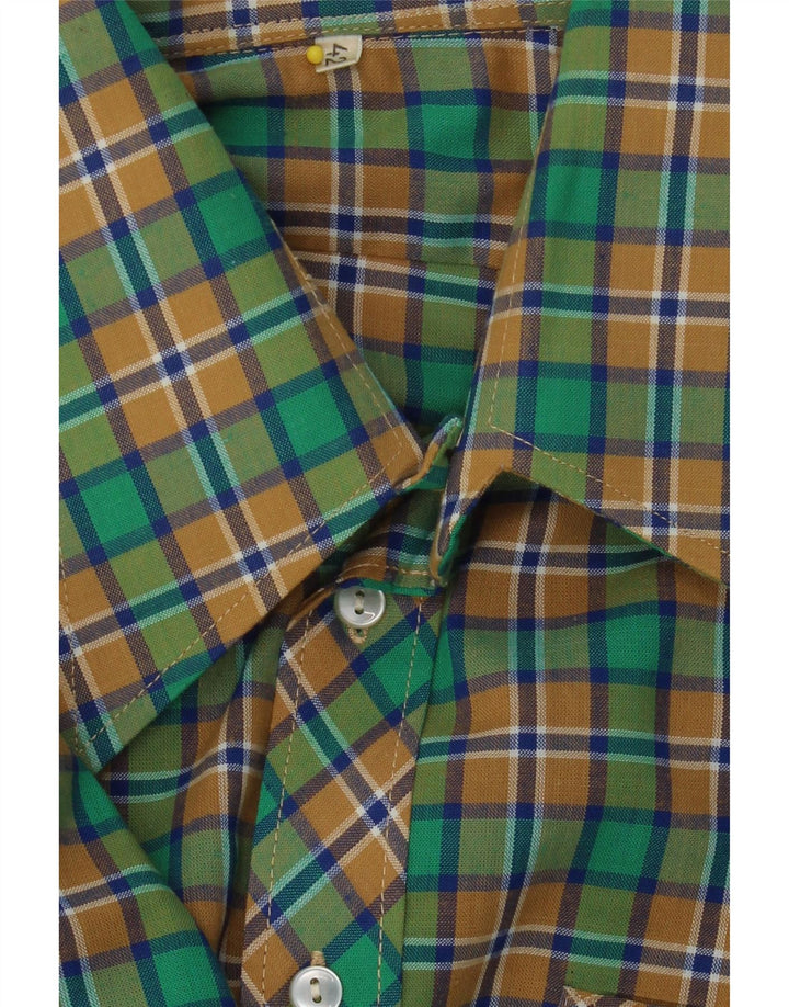 VINTAGE Mens Flannel Shirt Size 42 Large Green Check Vintage Vintage and Second-Hand Vintage from Messina Hembry 