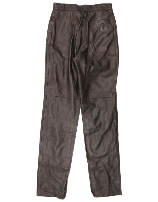 Woodlands Damen-Lederhose mit hoher Taille, UK 12, M, W26, L33, Schwarz